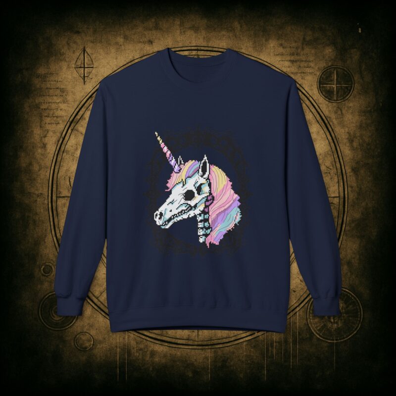 Pastel Goth Skeleton Unicorn Unisex Sweatshirt - Image 34