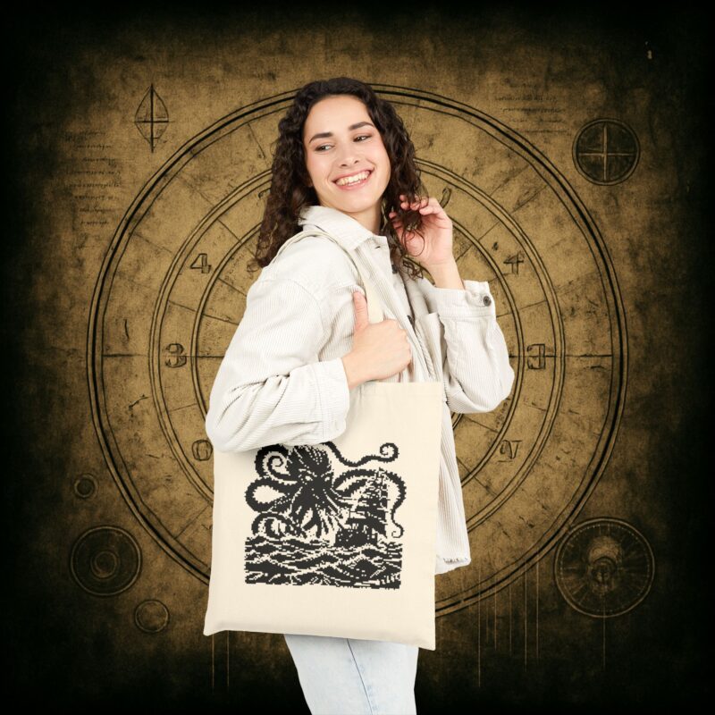 Woodcut Kraken Tote Bag - Image 9