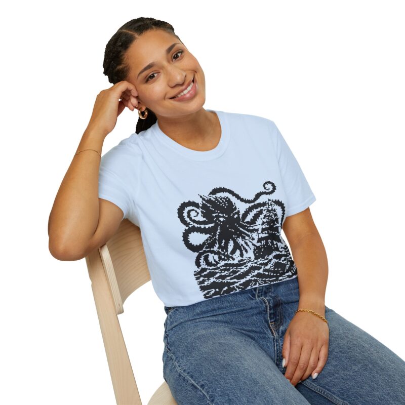 Woodcut Kraken Unisex T-shirt - Image 51