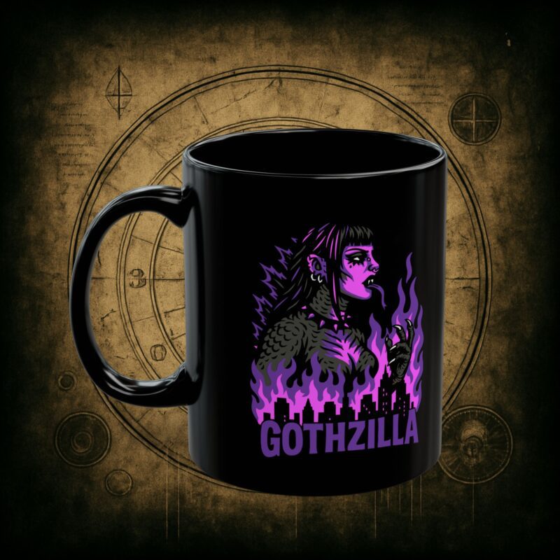 Gothzilla (Purple) Ceramic Mug - Image 3