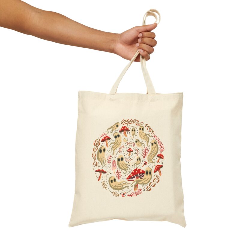 Spiral Mushrooms & Ghosts Tote Bag - Image 11