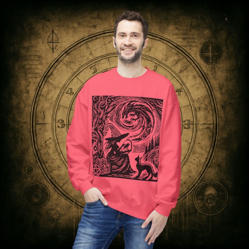 Woodcut Stitch Witch Unisex Sweatshirt - Image 42
