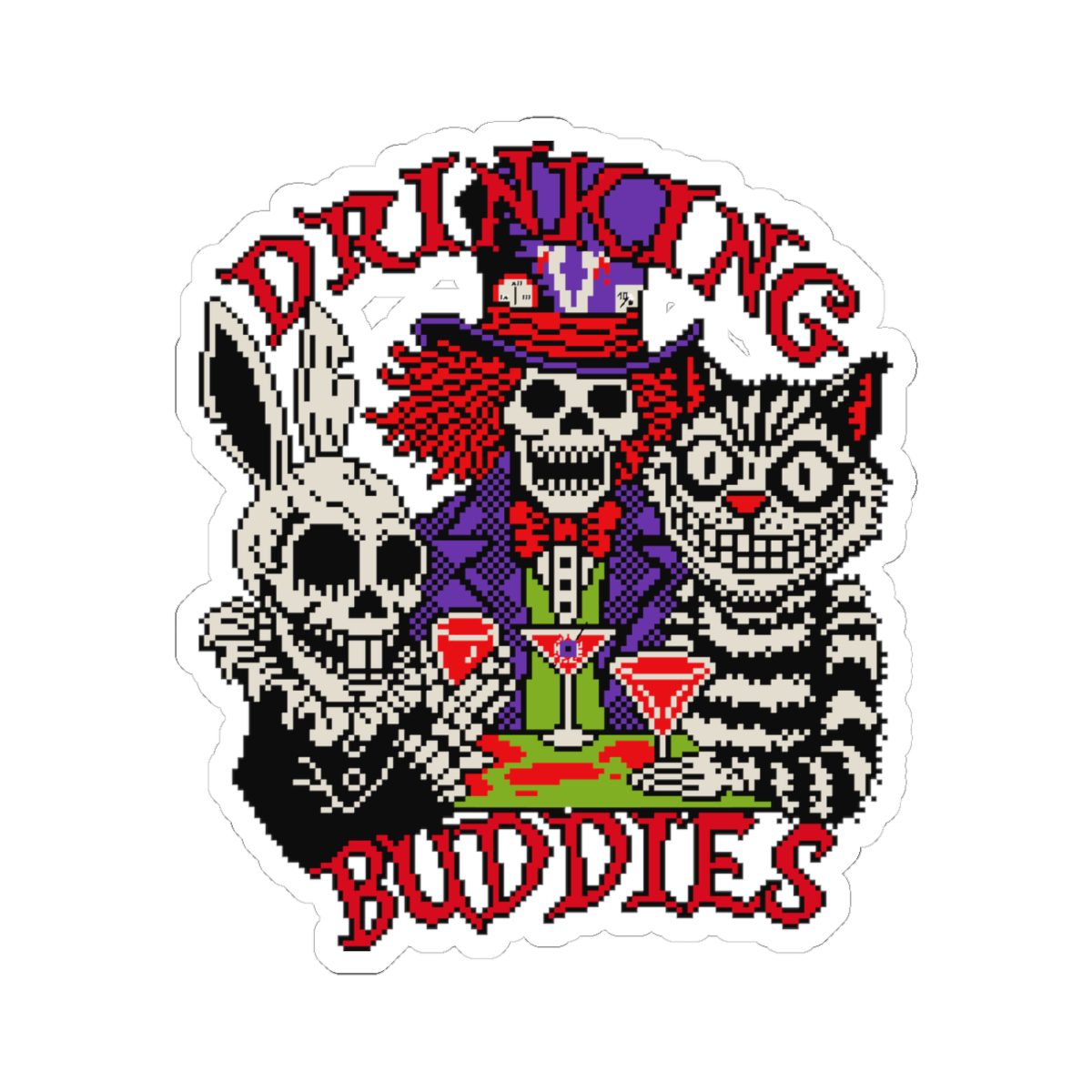 Drinking Buddies Kiss-Cut Sticker