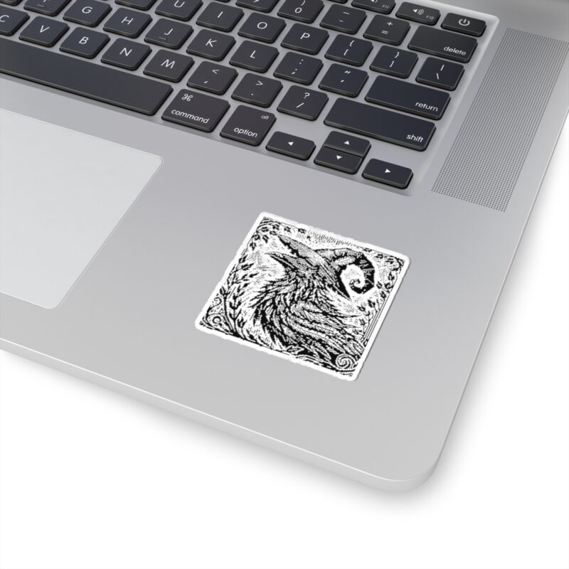 Woodcut Raven Kiss-Cut Sticker - Image 8