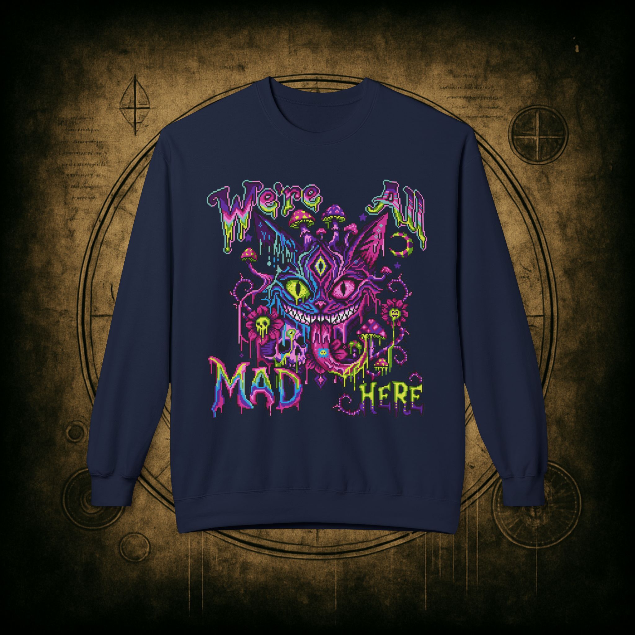 We’re All Mad Here Cheshire Cat Unisex Sweatshirt - Image 45