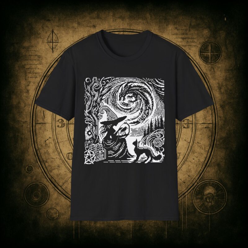Woodcut Stitch Witch Unisex T-Shirt - Image 6