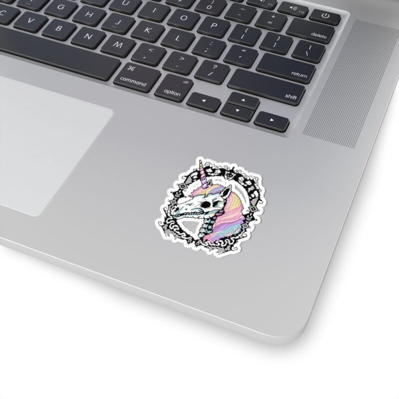 Pastel Goth Skeleton Unicorn Kiss-Cut Sticker - Image 8