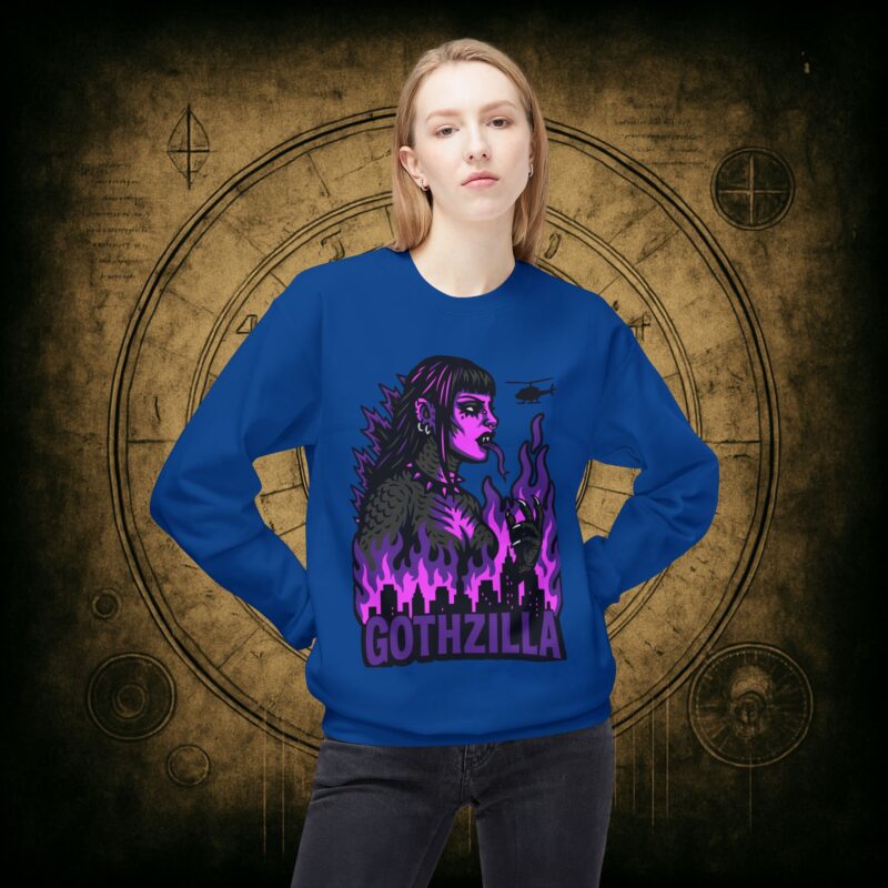 Gothzilla (Purple) Unisex Sweatshirt - Image 32