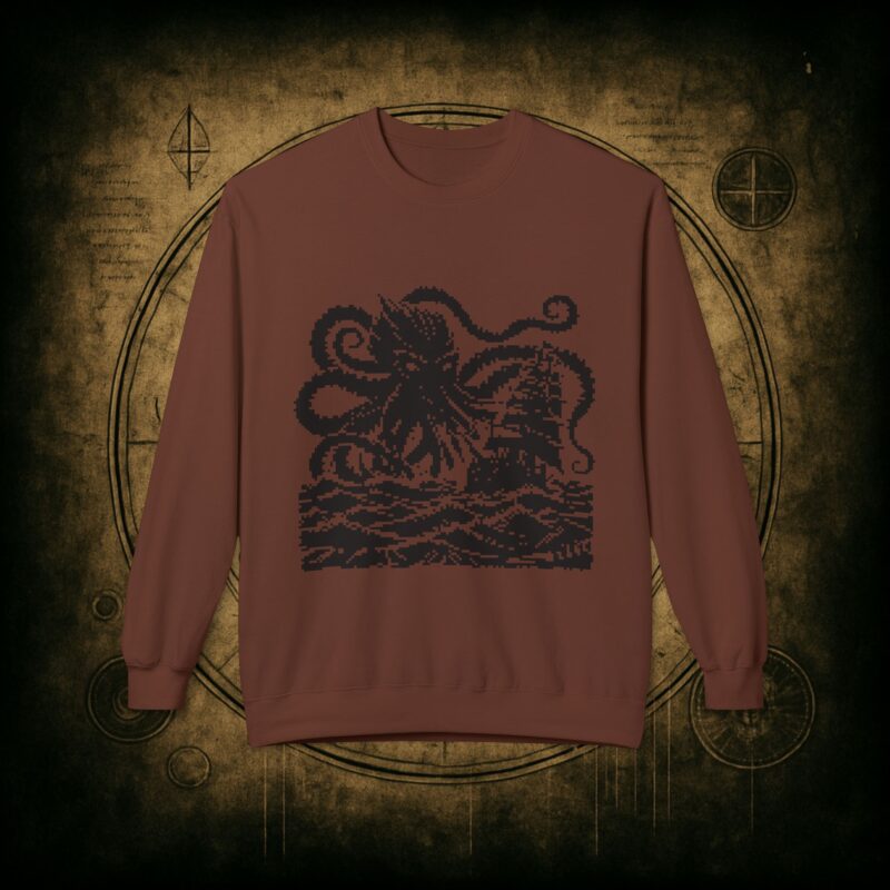 Woodcut Kraken Unisex Sweatshirt - Image 10