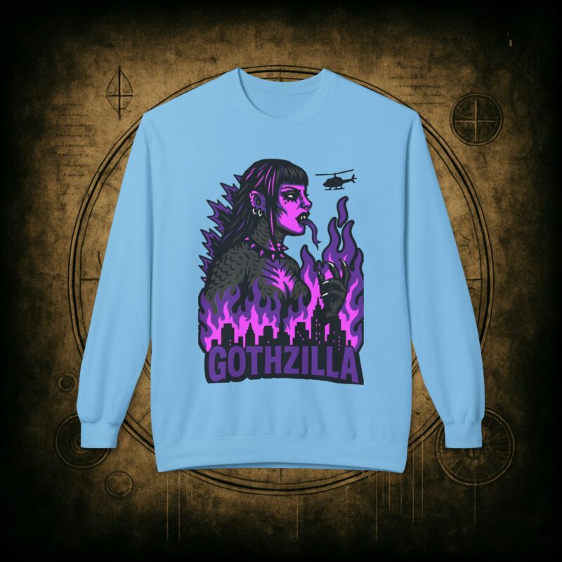Gothzilla (Purple) Unisex Sweatshirt - Image 22