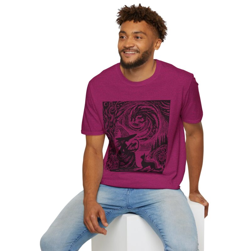 Woodcut Stitch Witch Unisex T-Shirt - Image 42