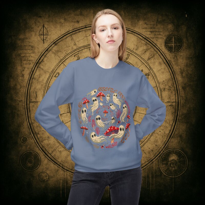 Spiral Mushrooms & Ghosts Unisex Sweatshirt - Image 26