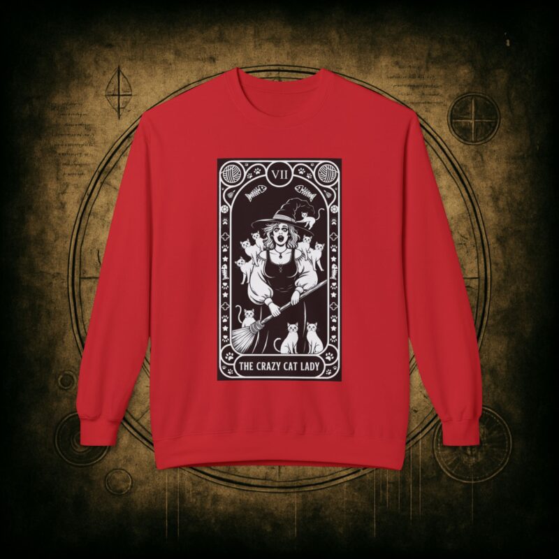 The Crazy Cat Lady Tarot Unisex Sweatshirt - Image 4