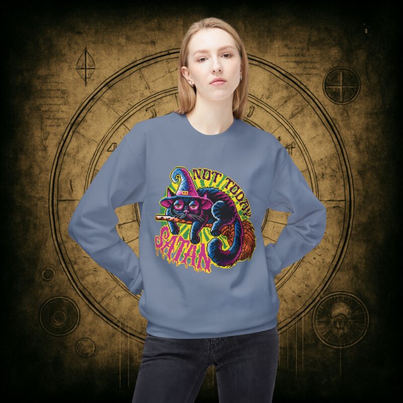 Not Today Satan Cat Unisex Sweatshirt - Image 26