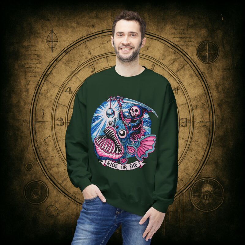Ride or Die Angler Fish Unisex Sweatshirt - Image 21