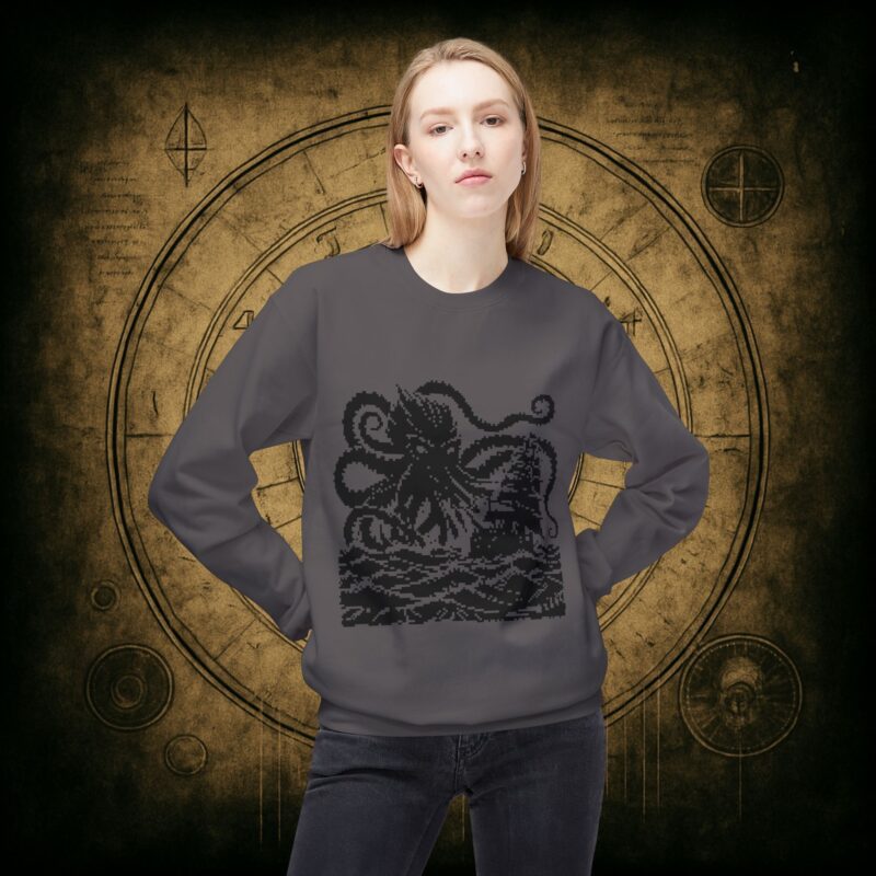 Woodcut Kraken Unisex Sweatshirt - Image 29