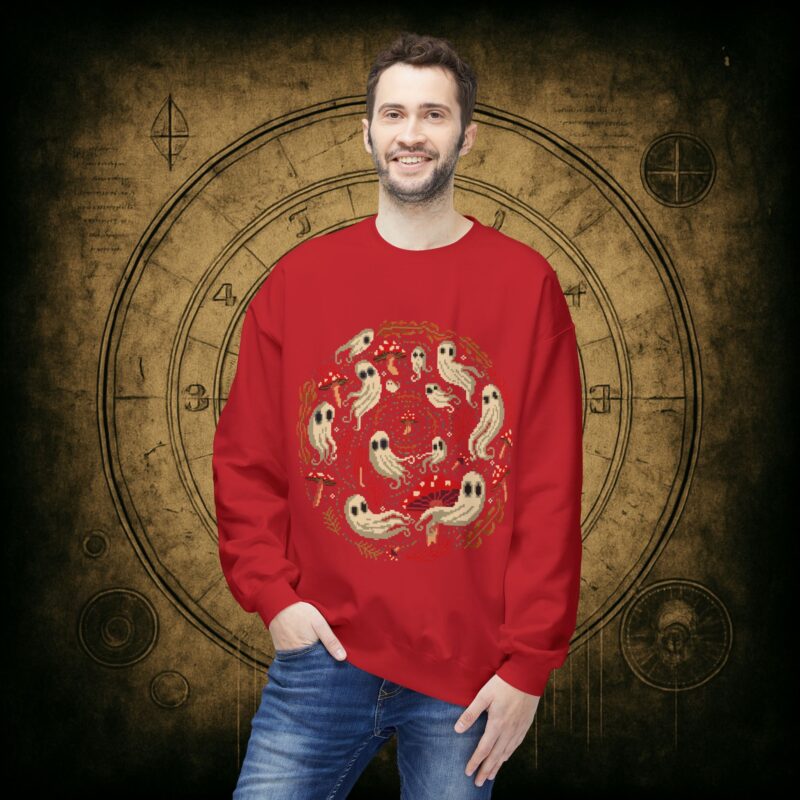 Spiral Mushrooms & Ghosts Unisex Sweatshirt - Image 6