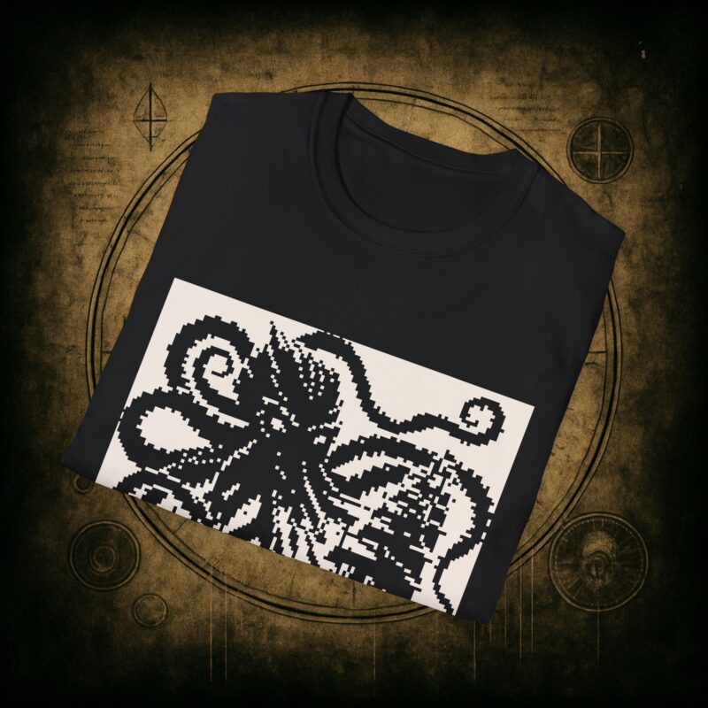 Woodcut Kraken Unisex T-shirt - Image 9