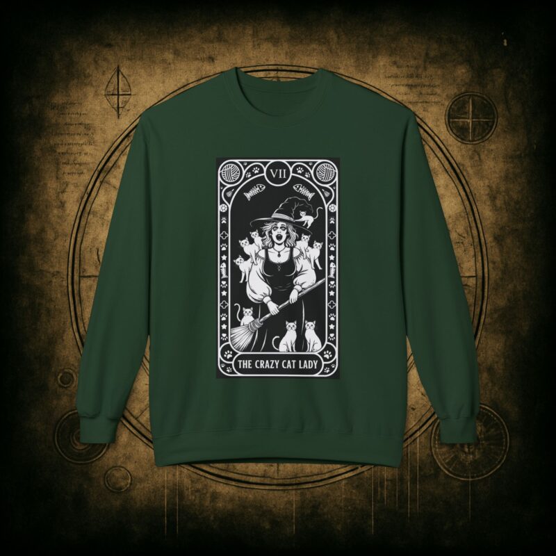 The Crazy Cat Lady Tarot Unisex Sweatshirt - Image 16