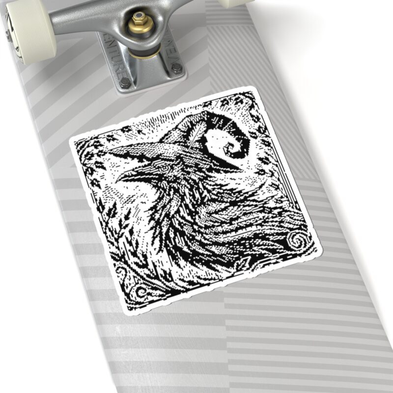 Woodcut Raven Kiss-Cut Sticker - Image 23
