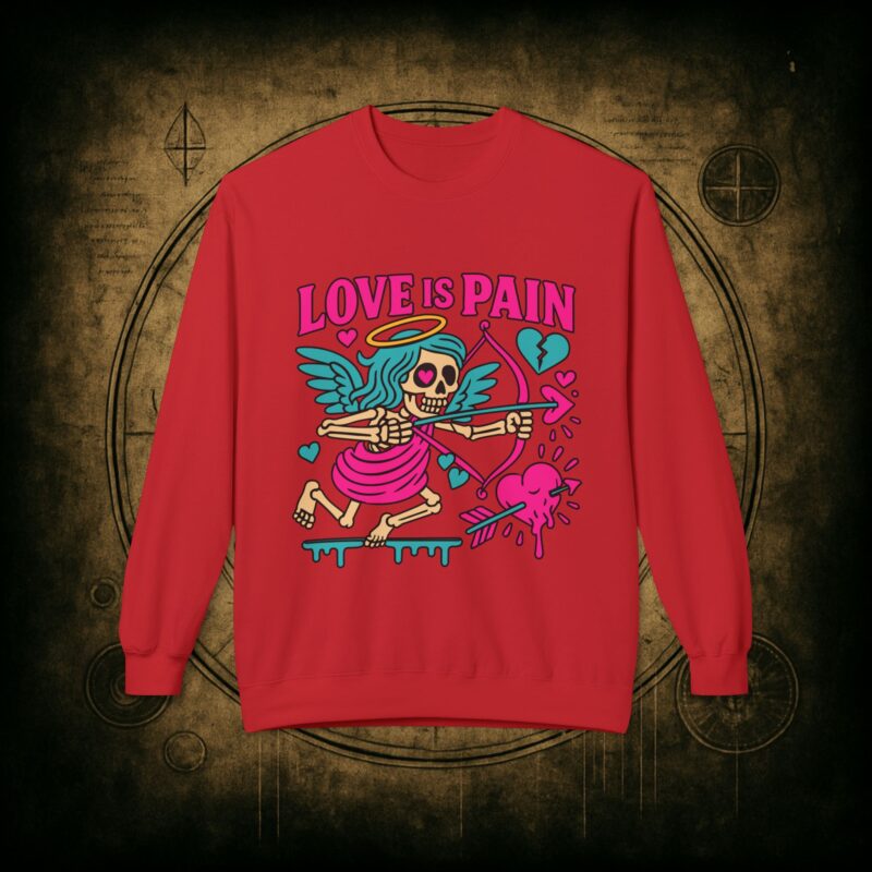 Cupid: Love Is Pain – Unisex Sweatshirt - Image 4