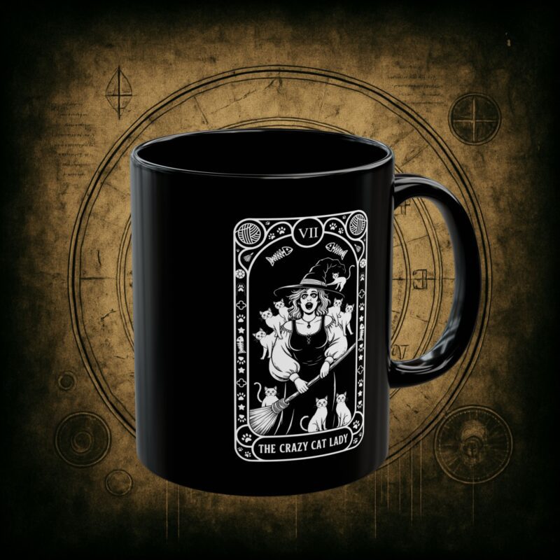 The Crazy Cat Lady Tarot Ceramic Mug - Image 3