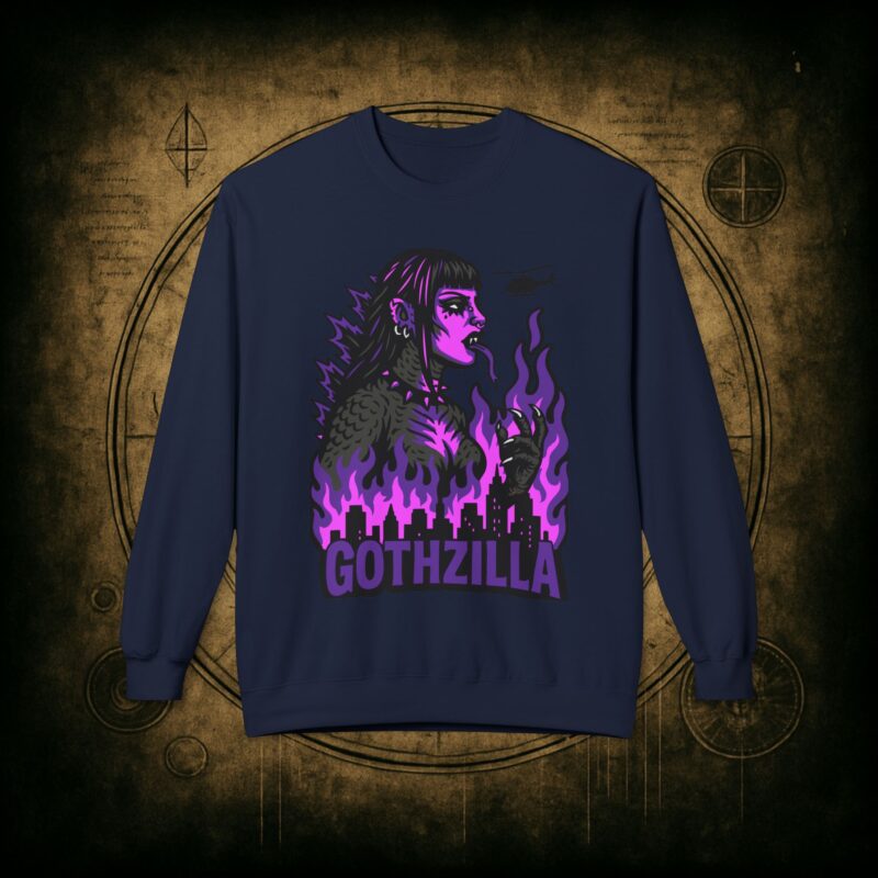 Gothzilla (Purple) Unisex Sweatshirt - Image 34