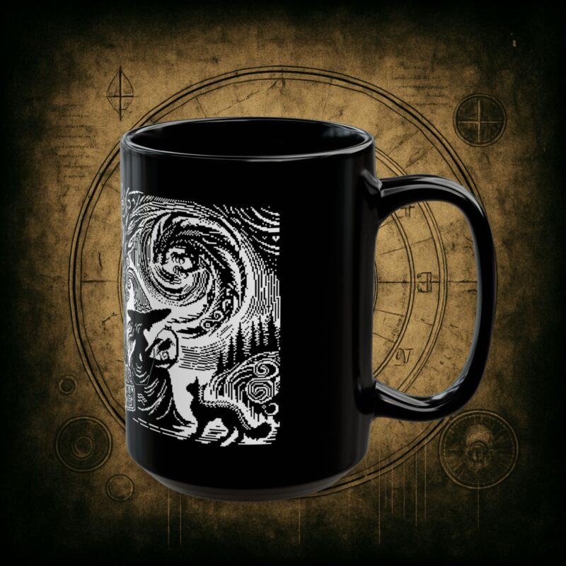 Woodcut Stitch Witch Ceramic Mug - Image 7