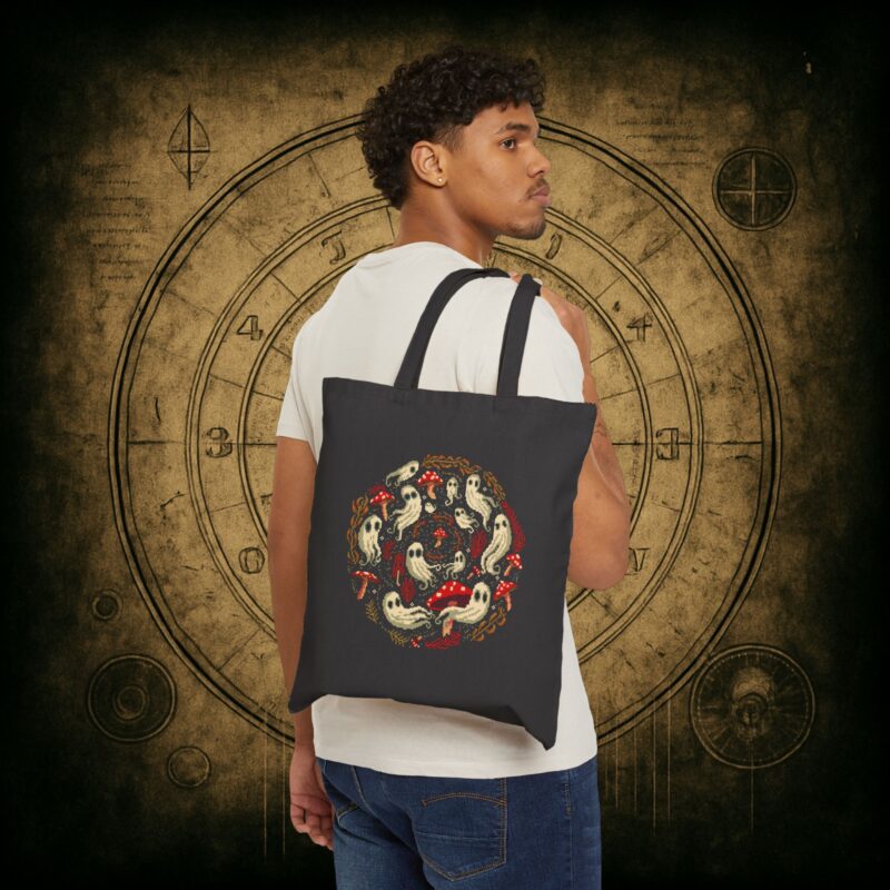 Spiral Mushrooms & Ghosts Tote Bag - Image 2