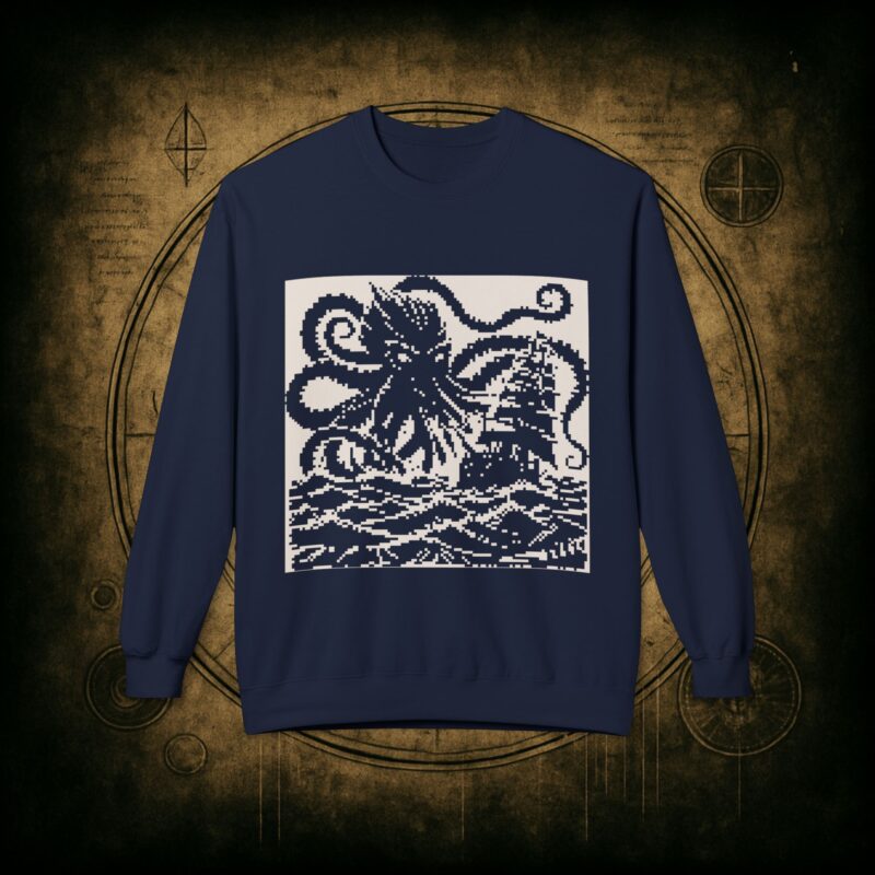 Woodcut Kraken Unisex Sweatshirt - Image 34