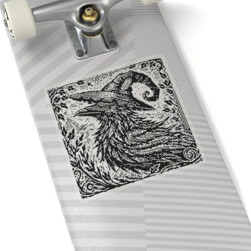 Woodcut Raven Kiss-Cut Sticker - Image 20