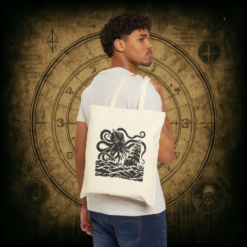 Woodcut Kraken Tote Bag - Image 8