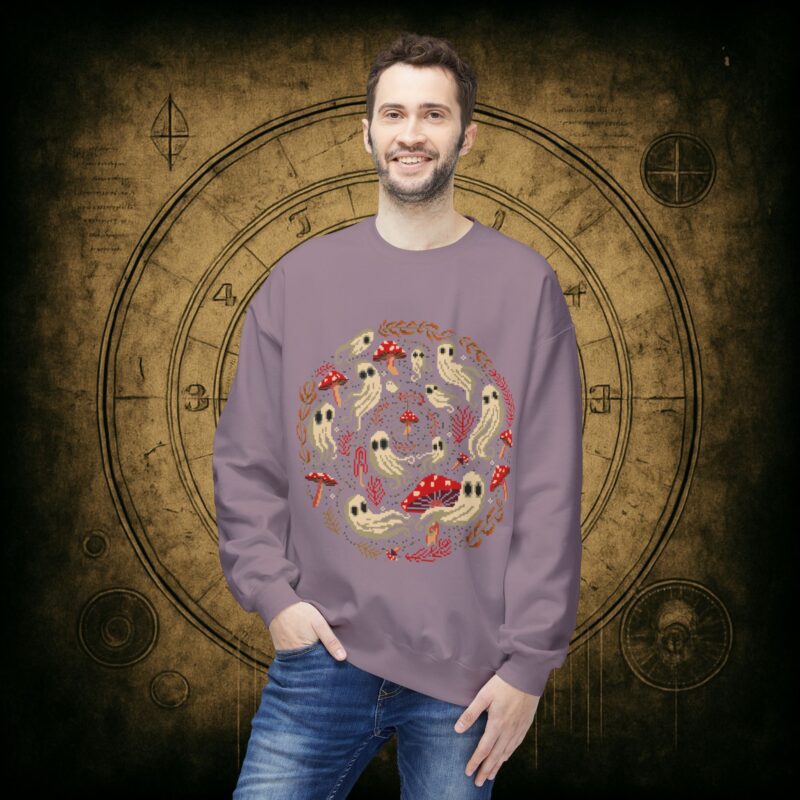 Spiral Mushrooms & Ghosts Unisex Sweatshirt - Image 39