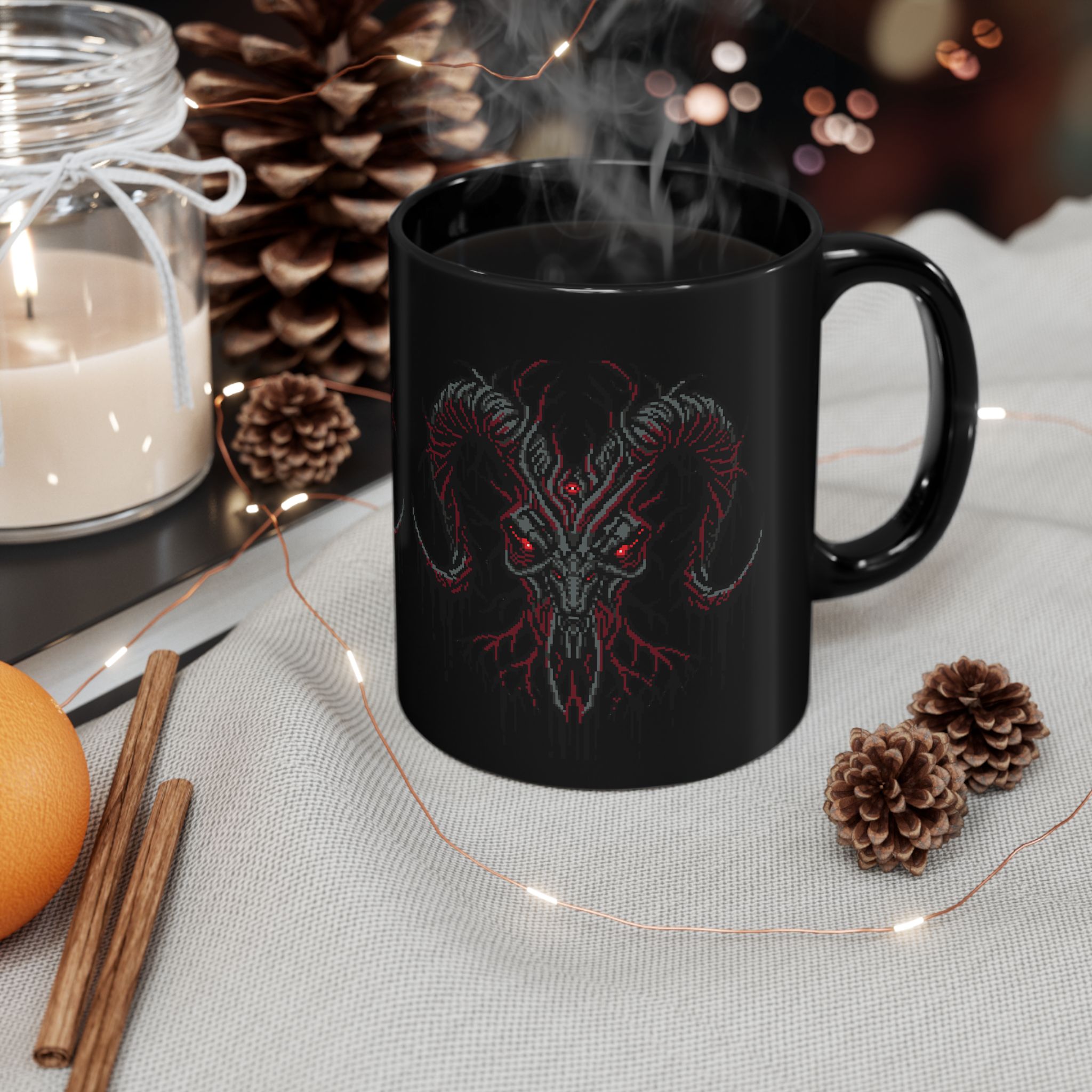 Baphomet Skull Ceramic Mug - Image 4