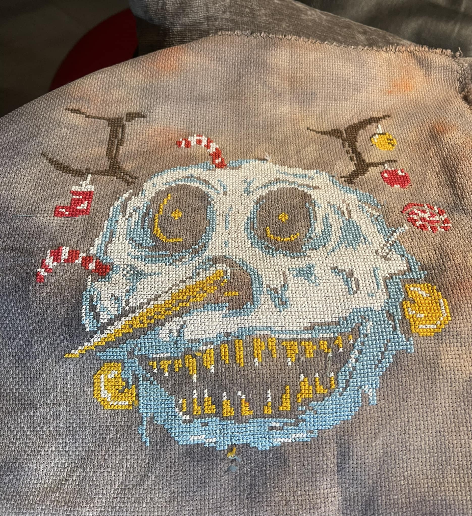 Scary Snowman Cross Stitch Pattern