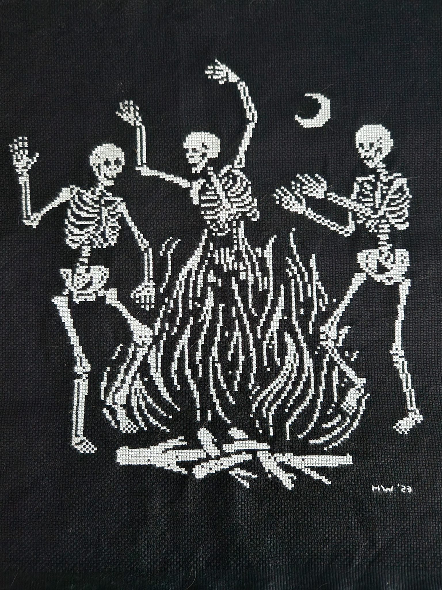 Dancing Skeletons Cross Stitch Pattern