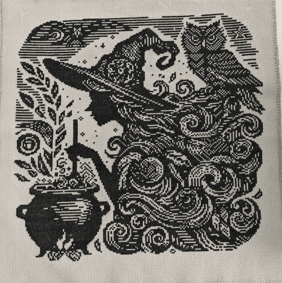 Wood Witch Cross Stitch Pattern