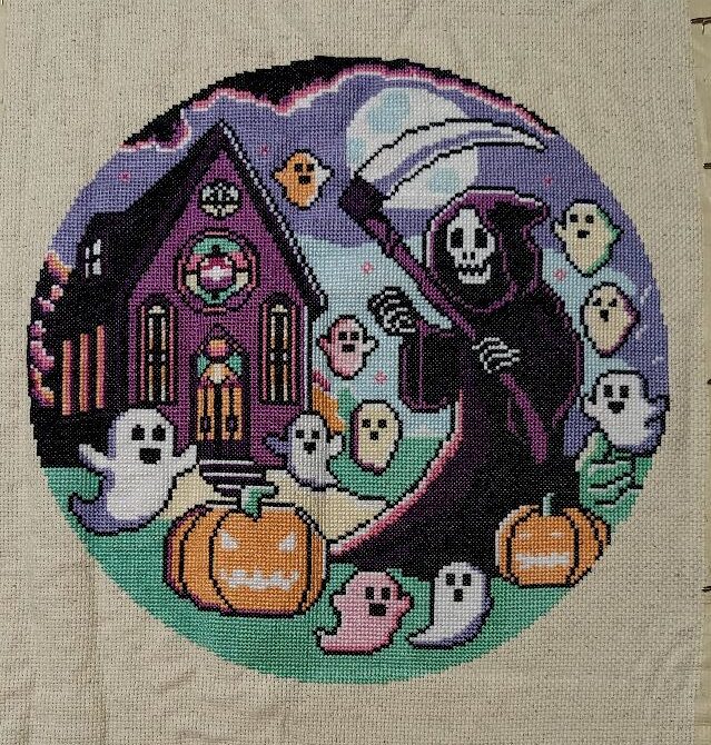 Jelly Haunted House Cross Stitch Pattern 