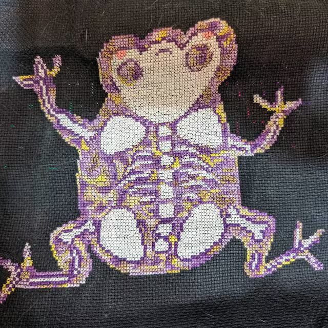 Skeleton Frog Cross Stitch Pattern