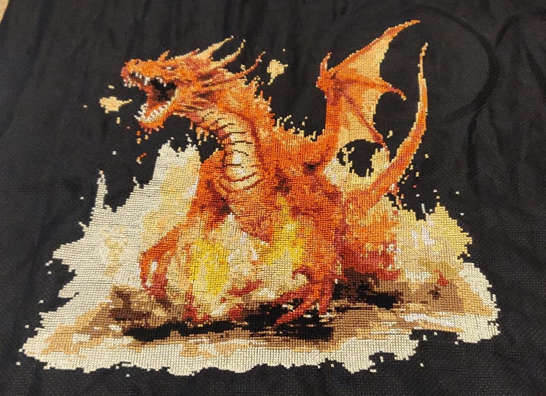 Fire Dragon Cross Stitch Pattern