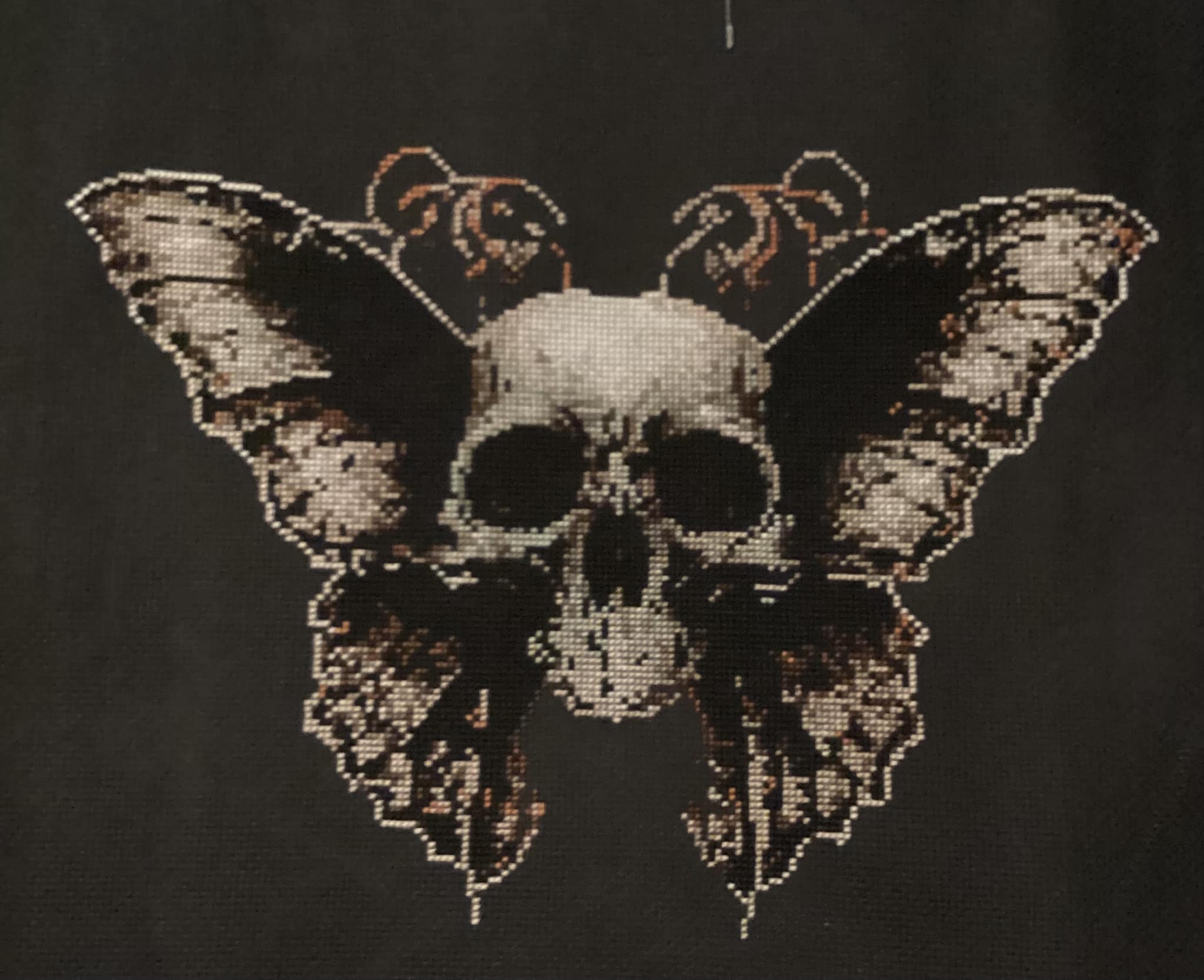 Skull Moth Cross Stitch Pattern