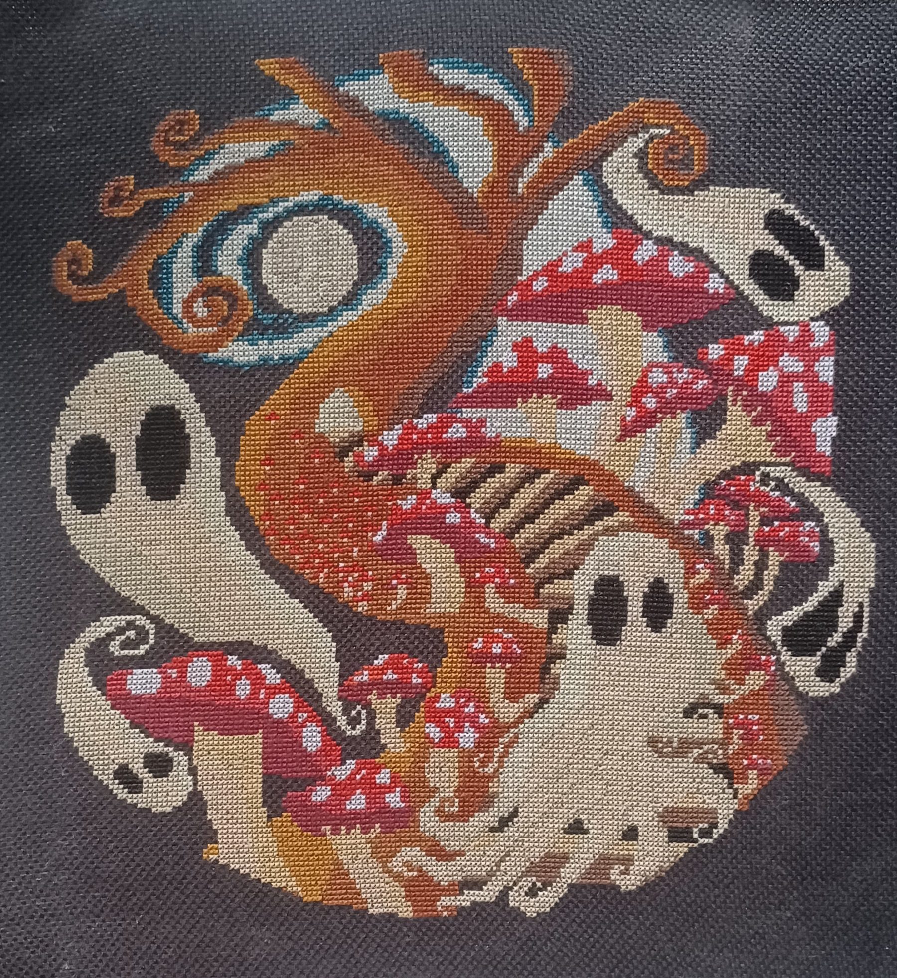 Spiral Tree, Mushrooms, Ghosts