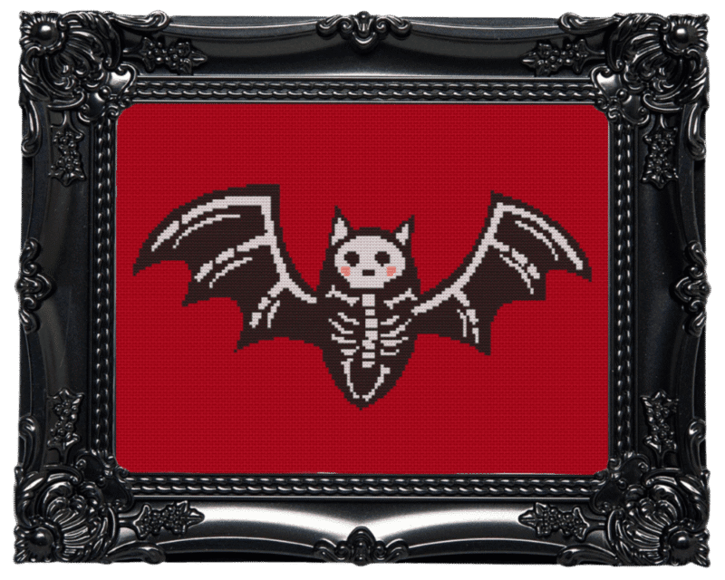 Bat Skeleton Cross Stitch Pattern