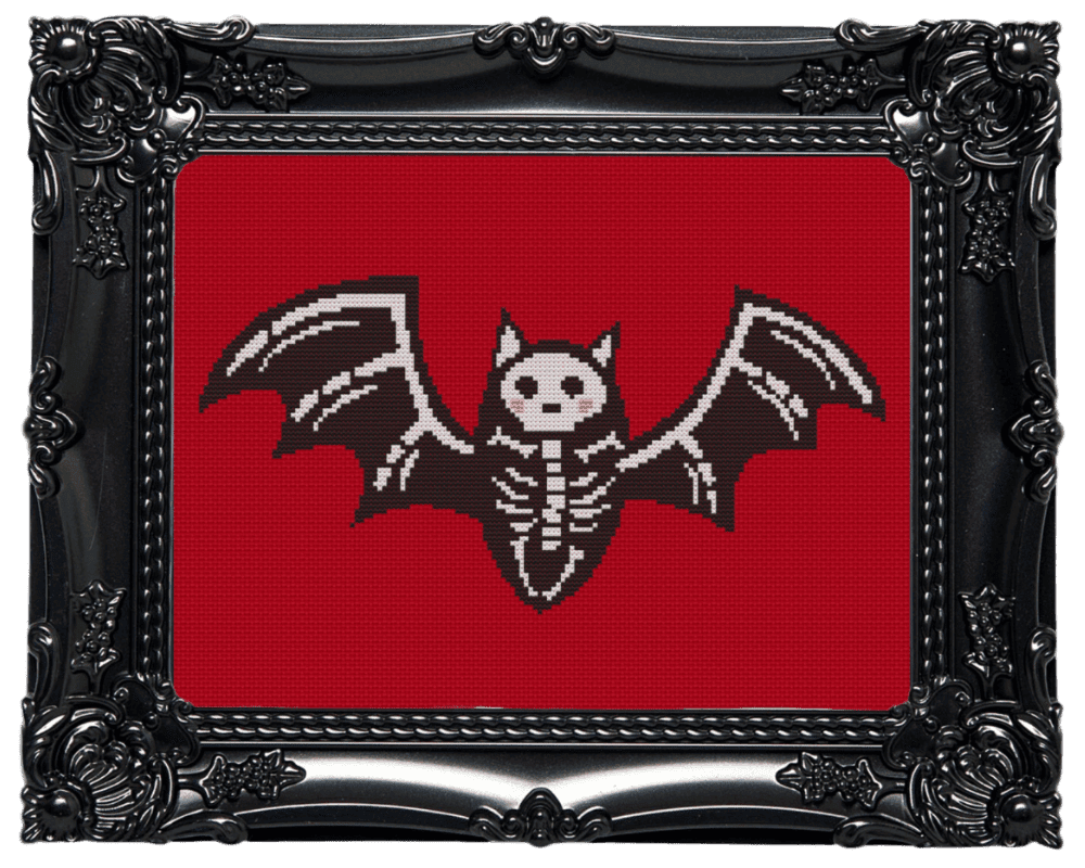 Bat Skeleton Cross Stitch Pattern