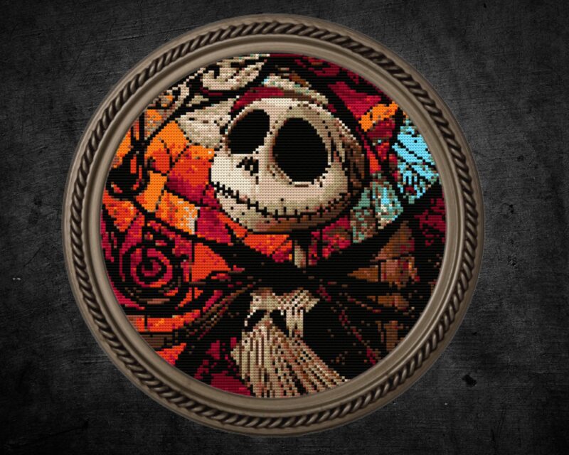 Jack Stained Glass Cross Stitch Pattern