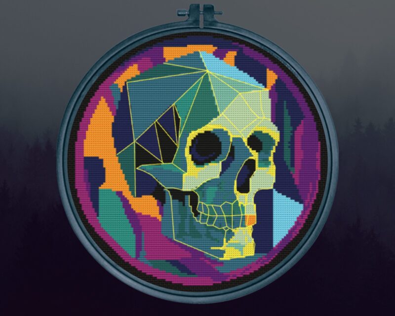 Cubist Skull Cross Stitch Pattern - Image 2
