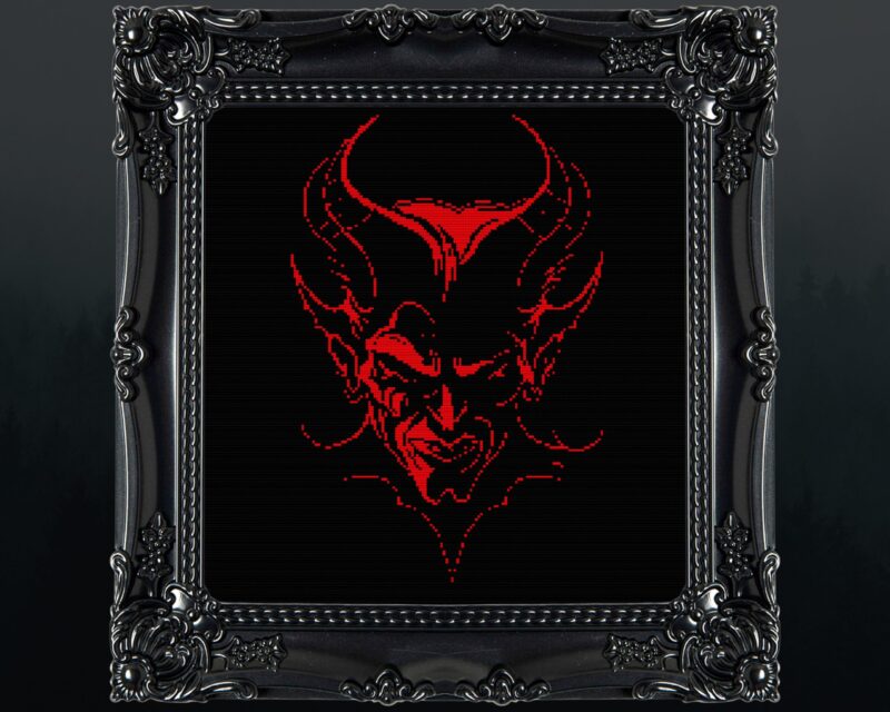 The Devil Silhouette 2 Cross Stitch Pattern