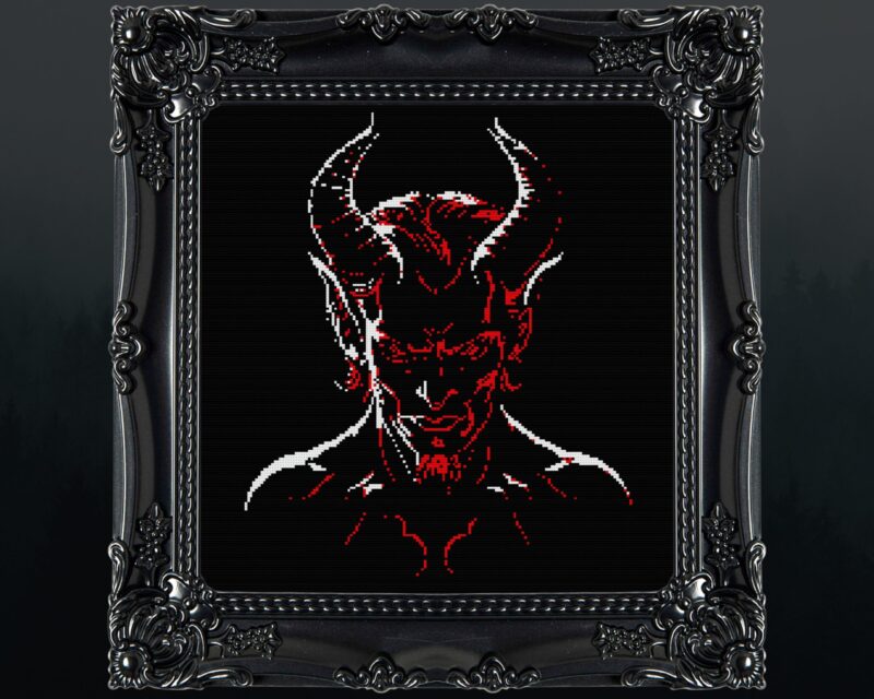 The Devil Silhouette Cross Stitch Pattern