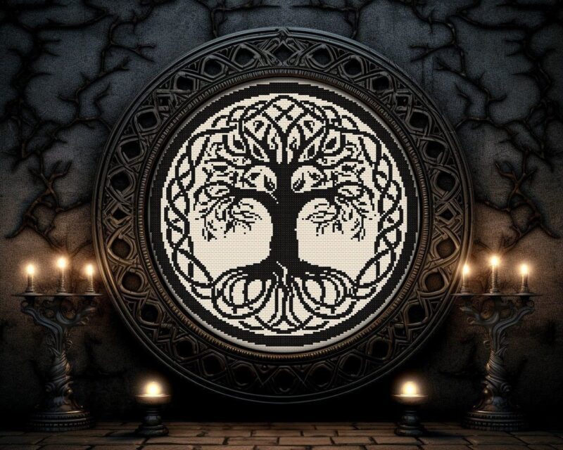 Yggdrasil Celtic Tree of Life Cross Stitch Pattern 3