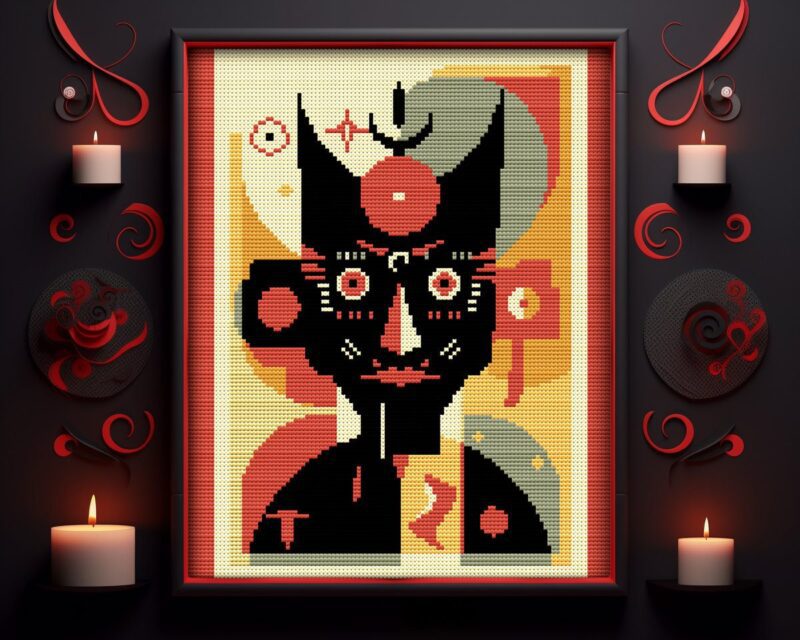Cubist Devil Cross Stitch Pattern - Image 3